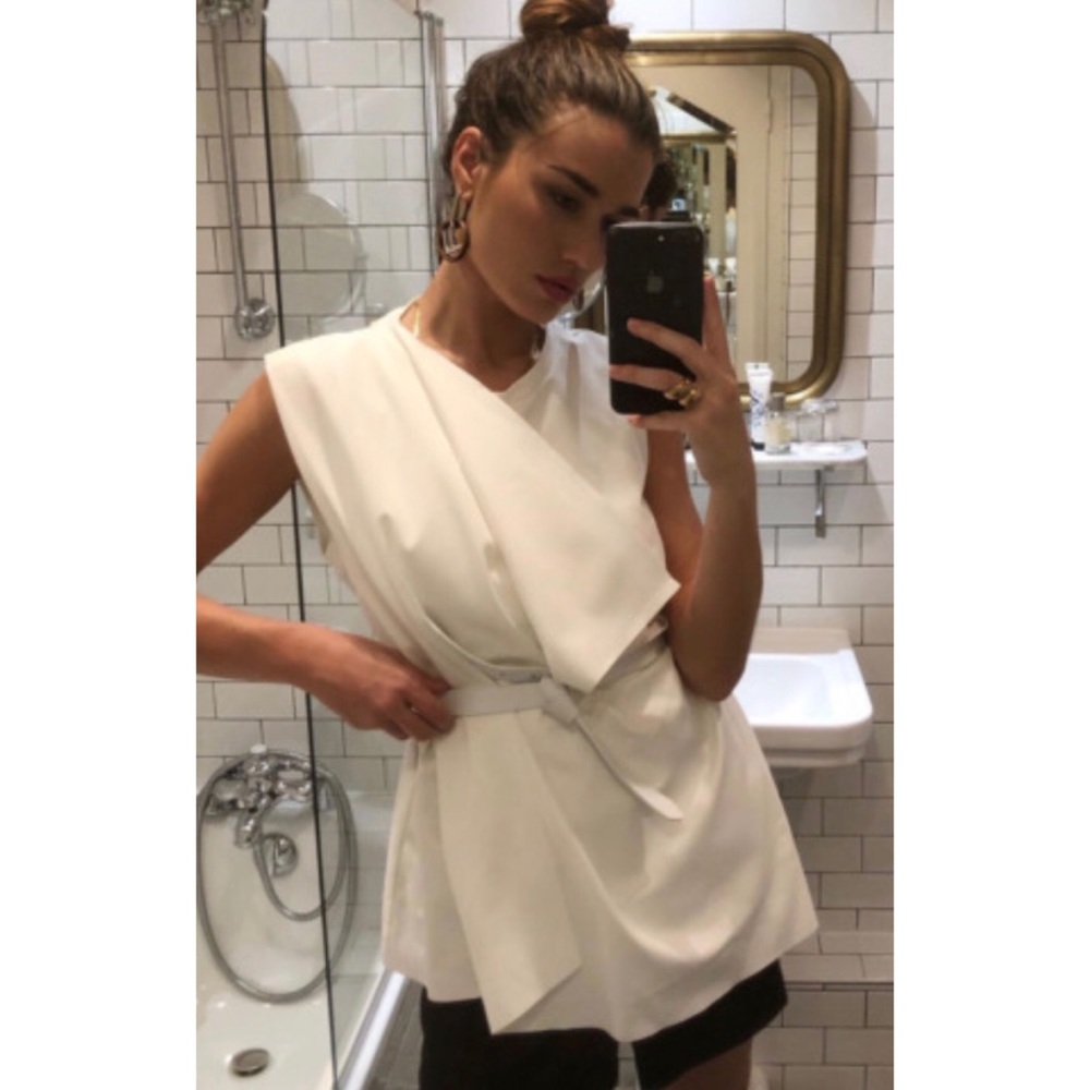 Elegant COS white drape top - size medium